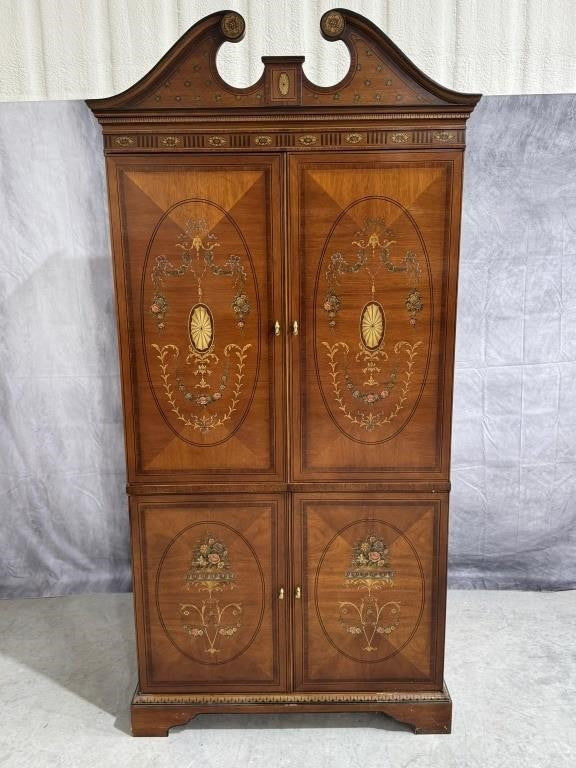 Drexel Heritage Chippendale Marquetry Cabinet
