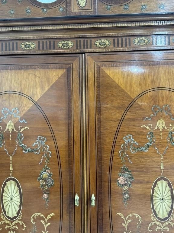 Drexel Heritage Chippendale Marquetry Cabinet