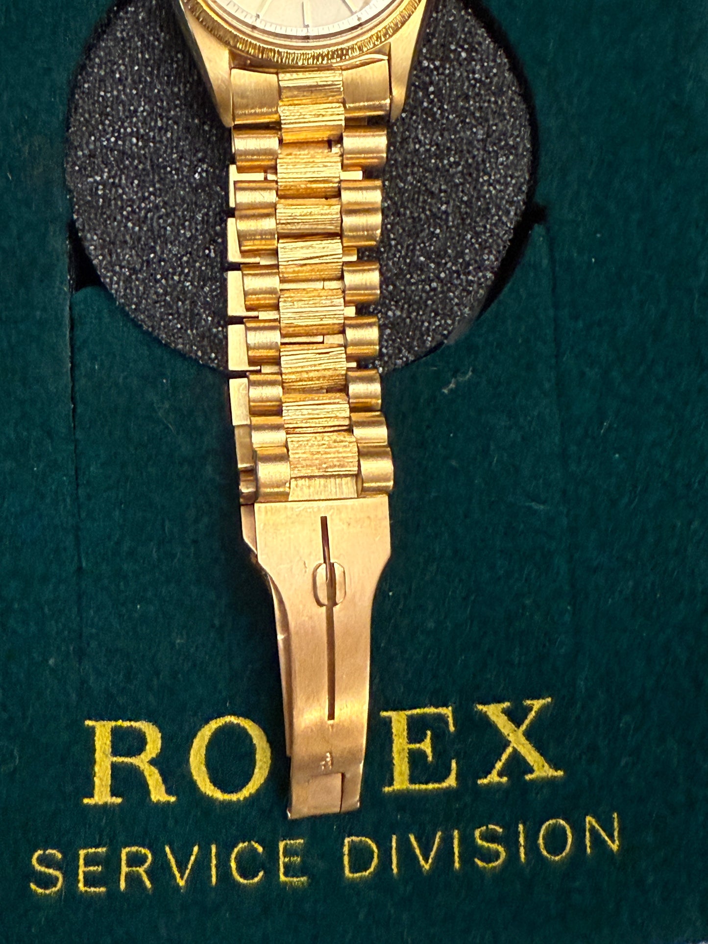 18k Yellow Gold Barked Rolex President Watch Ref 1807