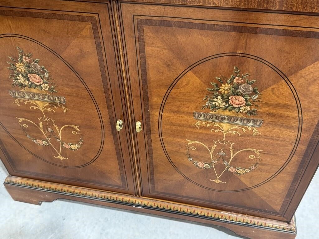 Drexel Heritage Chippendale Marquetry Cabinet
