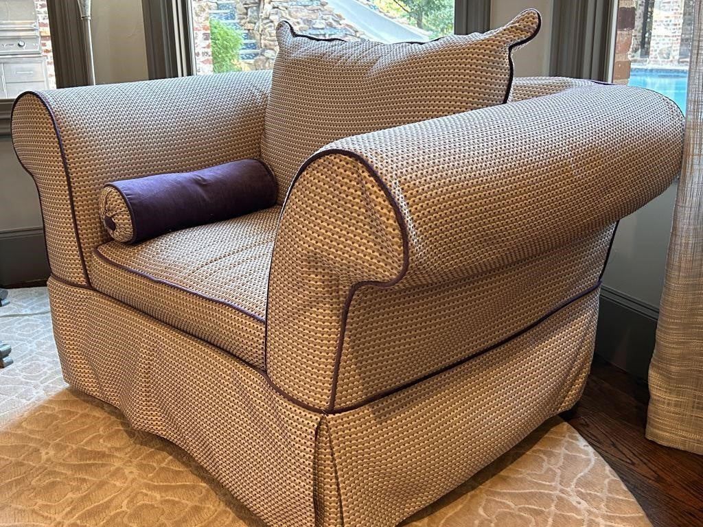 High-End Ralph Lauren Upholstered Arm Chairs — Set of 2