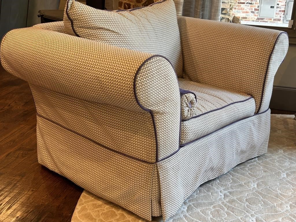 High-End Ralph Lauren Upholstered Arm Chairs — Set of 2