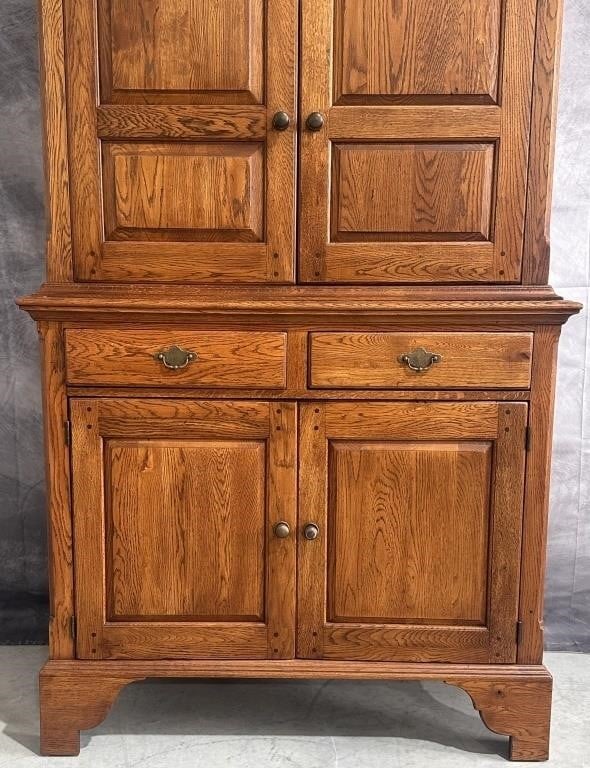 Large Solid Oak Entertainment Center