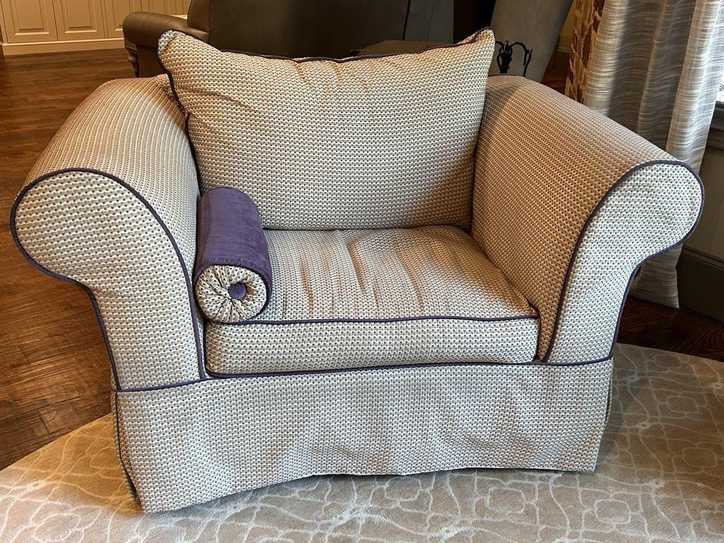 High-End Ralph Lauren Upholstered Arm Chairs — Set of 2