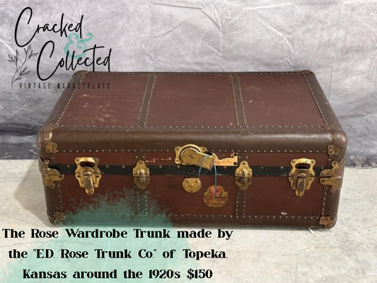 Vintage 1920’s Rose Company Luggage Trunk